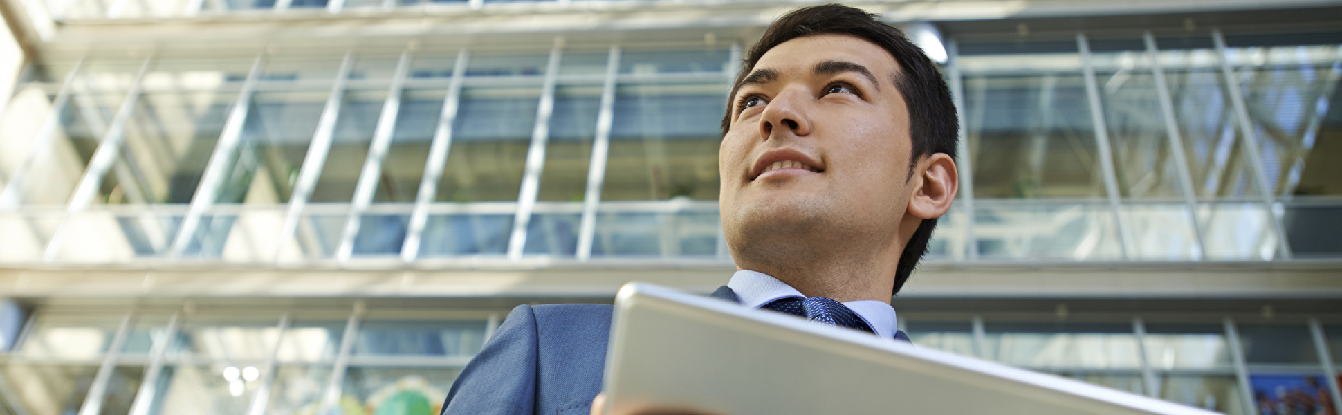 Man in front of the office L